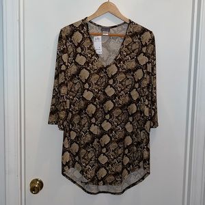 JORDAN TAYLOR * SWIMSUIT COVERUP TUNIC TOP SNAKE PRINT SzSmall